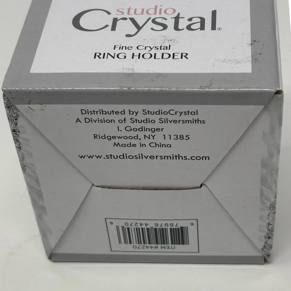 Studio Crystal Heart Ring Holder Fine Crystal Jewelry Dish Studio Silversmiths